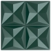 Paneles de pared 12 uds XPS origami verde 50x50 cm 3 m²