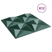 Paneles de pared 12 uds XPS origami verde 50x50 cm 3 m²