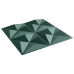 Paneles de pared 12 uds XPS origami verde 50x50 cm 3 m²