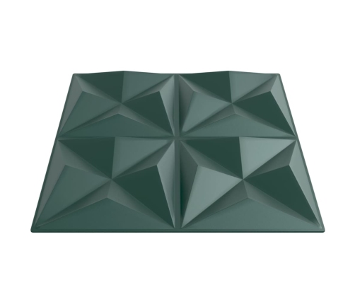 Paneles de pared 12 uds XPS origami verde 50x50 cm 3 m²