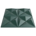 Paneles de pared 12 uds XPS origami verde 50x50 cm 3 m²