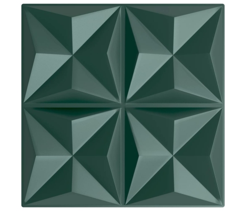 Paneles de pared 24 uds XPS origami verde 50x50 cm 6 m²