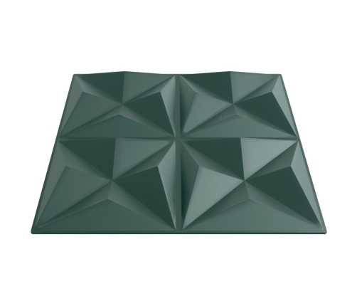 Paneles de pared 24 uds XPS origami verde 50x50 cm 6 m²