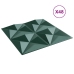 Paneles de pared 48 uds XPS origami verde 50x50 cm 12 m²