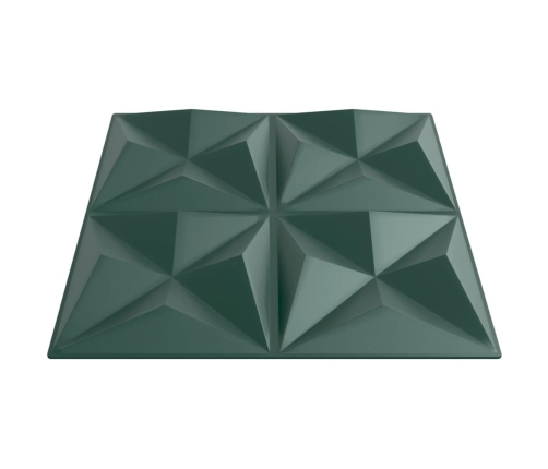 Paneles de pared 48 uds XPS origami verde 50x50 cm 12 m²