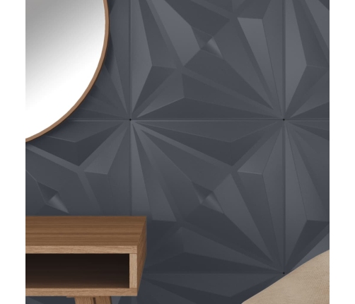 Paneles de pared 12 uds XPS estrella gris 50x50 cm 3 m²