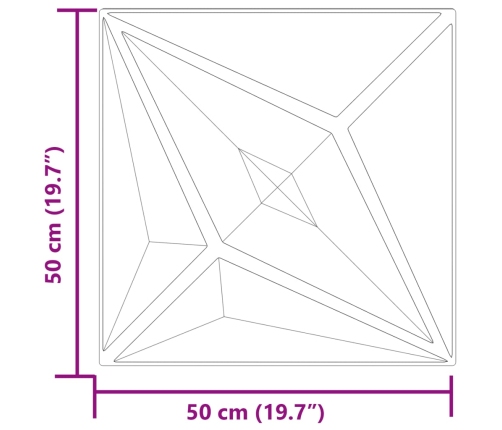 Paneles de pared 12 uds XPS estrella gris 50x50 cm 3 m²