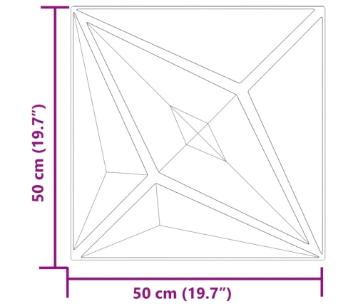 Paneles de pared 24 uds XPS estrella gris 50x50 cm 6 m²