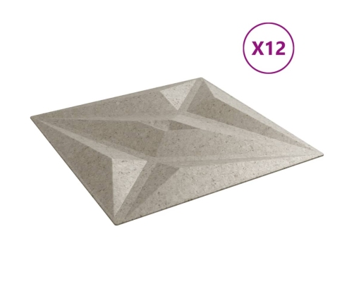 Paneles de pared 12 uds XPS estrella Beton 50x50 cm 3 m²