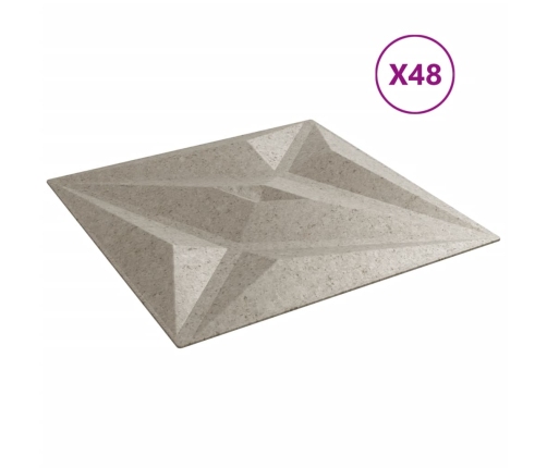 Paneles de pared 48 uds XPS estrella Beton 50x50 cm 12 m²