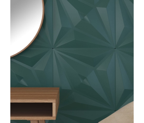 Paneles de pared 12 uds XPS estrella verde 50x50 cm 3 m²