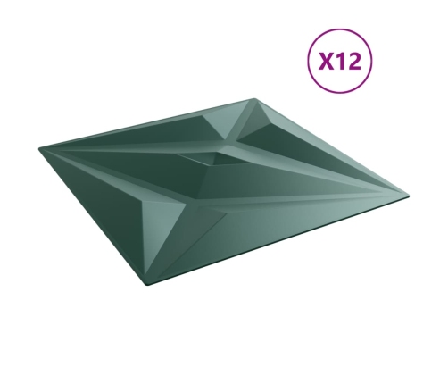 Paneles de pared 12 uds XPS estrella verde 50x50 cm 3 m²