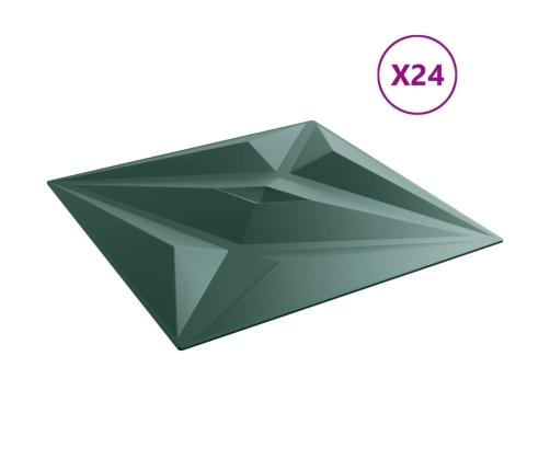 Paneles de pared 24 uds XPS estrella verde 50x50 cm 6 m²