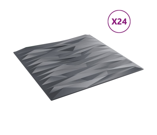 Paneles de pared 24 uds XPS piedra gris 50x50 cm 6 m²