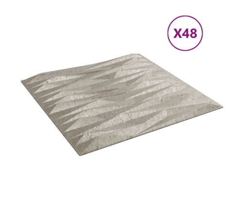 Paneles de pared 48 uds XPS piedra Beton 50x50 cm 12 m²