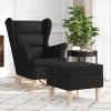 Sillón mecedora con taburete tela negro