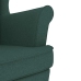 Sillón mecedora con taburete tela verde oscuro