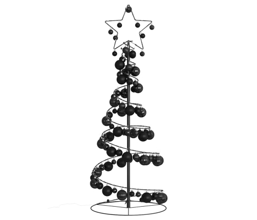 VidaXL LED para árbol de Navidad con bolas 80 LED blanco cálido 120 cm