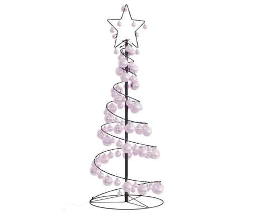 VidaXL LED para árbol de Navidad con bolas 80 LED blanco cálido 120 cm