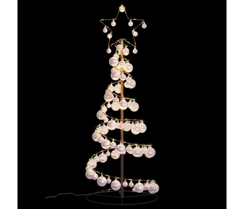 VidaXL LED para árbol de Navidad con bolas 80 LED blanco cálido 120 cm