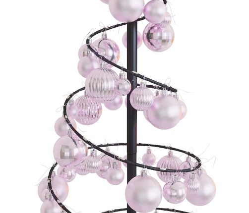 VidaXL LED para árbol de Navidad con bolas 80 LED blanco cálido 120 cm