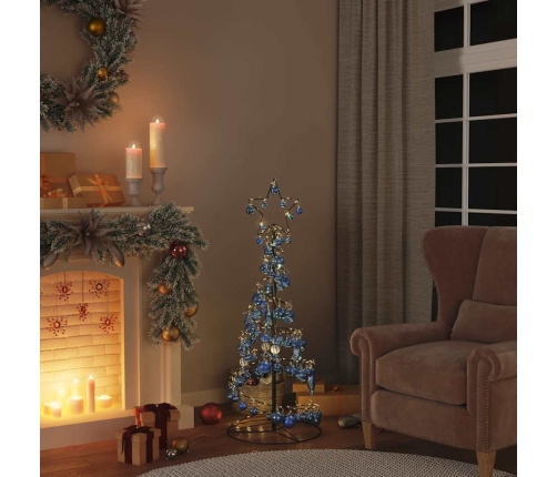 VidaXL LED para árbol de Navidad con bolas 80 LED blanco cálido 120 cm