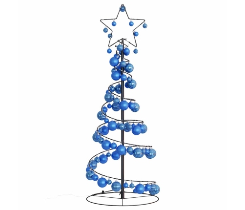 VidaXL LED para árbol de Navidad con bolas 80 LED blanco cálido 120 cm