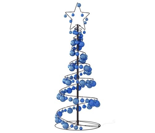 VidaXL LED para árbol de Navidad con bolas 80 LED blanco cálido 120 cm