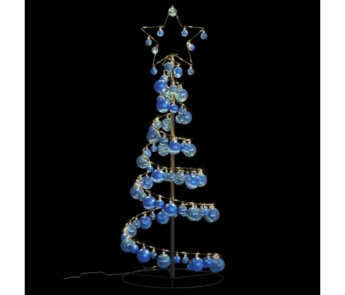 VidaXL LED para árbol de Navidad con bolas 80 LED blanco cálido 120 cm