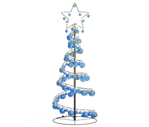 VidaXL LED para árbol de Navidad con bolas 80 LED blanco cálido 120 cm