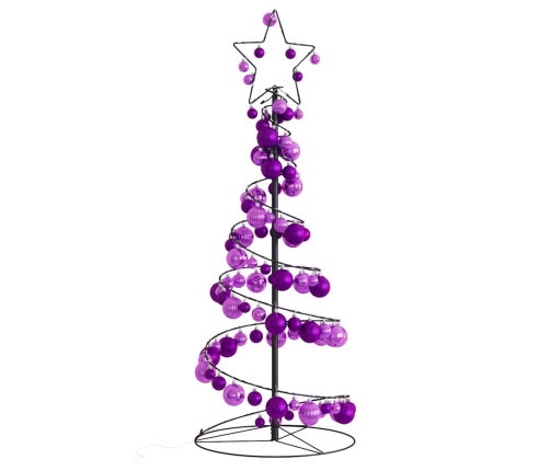 VidaXL LED para árbol de Navidad con bolas 80 LED blanco cálido 120 cm