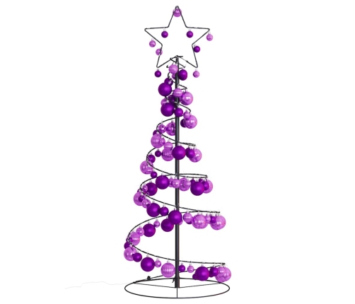 VidaXL LED para árbol de Navidad con bolas 80 LED blanco cálido 120 cm