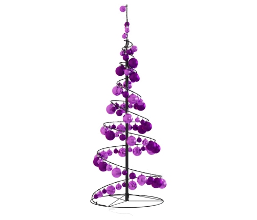 VidaXL LED para árbol de Navidad con bolas 80 LED blanco cálido 120 cm