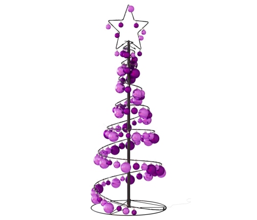 VidaXL LED para árbol de Navidad con bolas 80 LED blanco cálido 120 cm