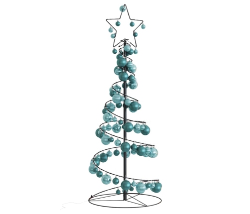 VidaXL LED para árbol de Navidad con bolas 80 LED blanco cálido 120 cm