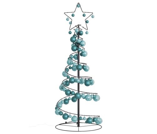 VidaXL LED para árbol de Navidad con bolas 80 LED blanco cálido 120 cm