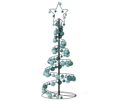 VidaXL LED para árbol de Navidad con bolas 80 LED blanco cálido 120 cm