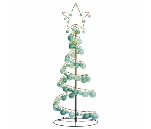 VidaXL LED para árbol de Navidad con bolas 80 LED blanco cálido 120 cm