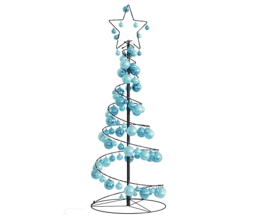 VidaXL LED para árbol de Navidad con bolas 80 LED blanco cálido 120 cm