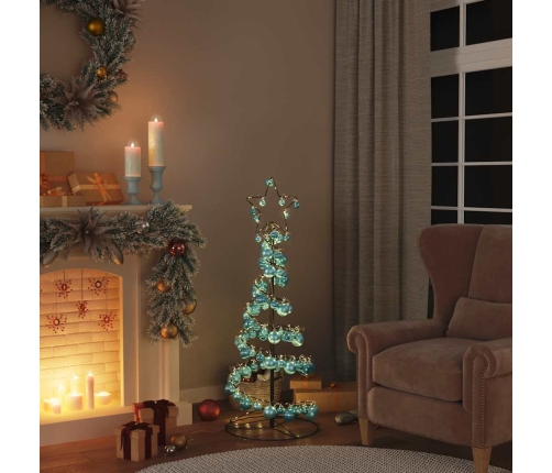 VidaXL LED para árbol de Navidad con bolas 80 LED blanco cálido 120 cm