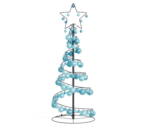 VidaXL LED para árbol de Navidad con bolas 80 LED blanco cálido 120 cm