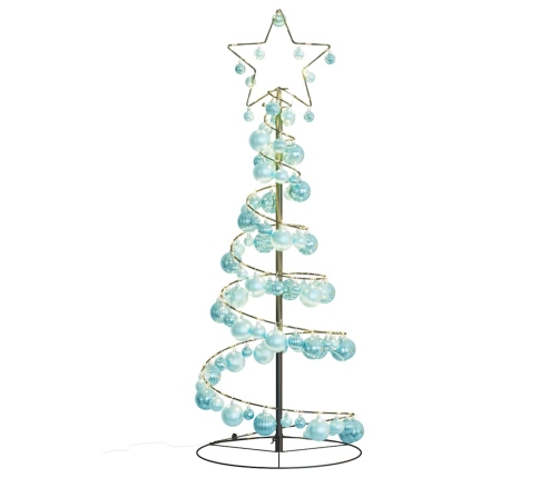 VidaXL LED para árbol de Navidad con bolas 80 LED blanco cálido 120 cm