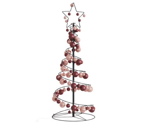 VidaXL LED para árbol de Navidad con bolas 80 LED blanco cálido 120 cm