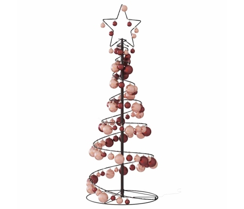 VidaXL LED para árbol de Navidad con bolas 80 LED blanco cálido 120 cm