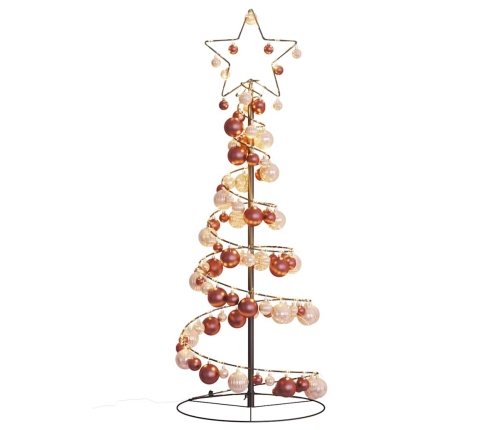 VidaXL LED para árbol de Navidad con bolas 80 LED blanco cálido 120 cm