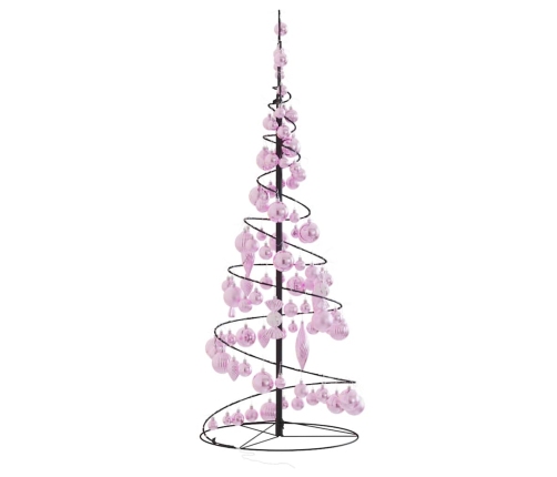 VidaXL Cono de luz para árbol de Navidad con bolas 80 LED 120 cm