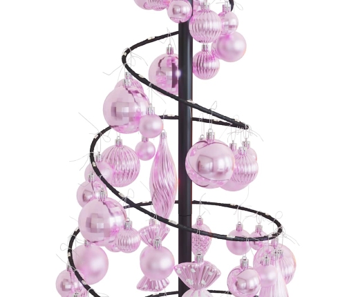 VidaXL Cono de luz para árbol de Navidad con bolas 80 LED 120 cm