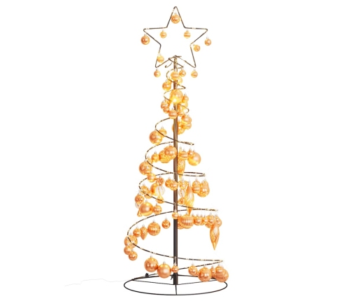 VidaXL LED para árbol de Navidad con bolas 80 LED blanco cálido 120 cm