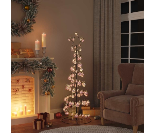 VidaXL LED para árbol de Navidad con bolas 100 LED blanco cálido 150cm