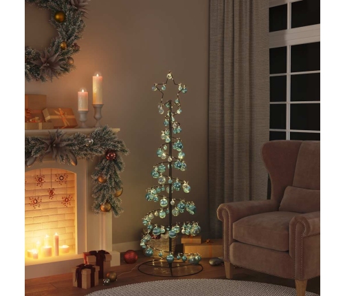 VidaXL LED para árbol de Navidad con bolas 100 LED blanco cálido 150cm